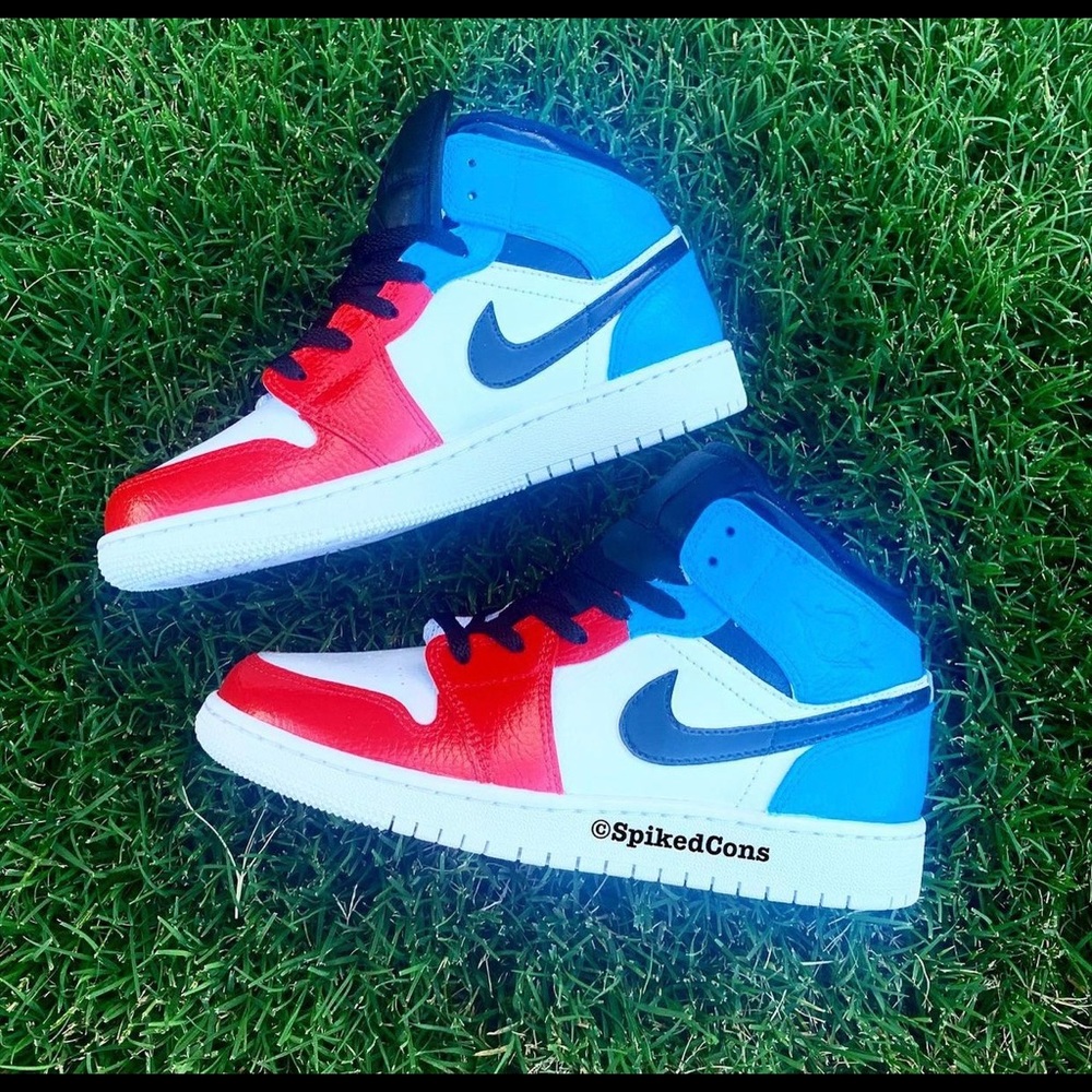 Custom Jordan 1 -Blue Black Red & White